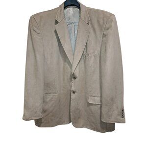 VTG Supra Suede Faux Retro 90s Meeting Street Luxury Brown 52 Long Mens Blazer